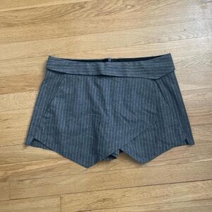 Gray Pinstripe Women's Shorts
